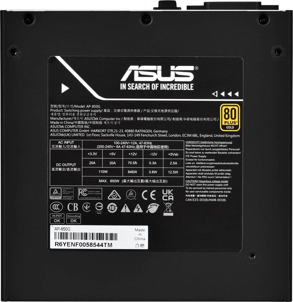 Burim energjie Asus Prime Gold 90YE00U0-B0NB00 ATX 3.0, 850W