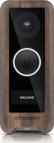 Kapak dekorativ zile dere Ubiquiti UVC G4 Doorbell, polikarbonat, pamje druri, kafe