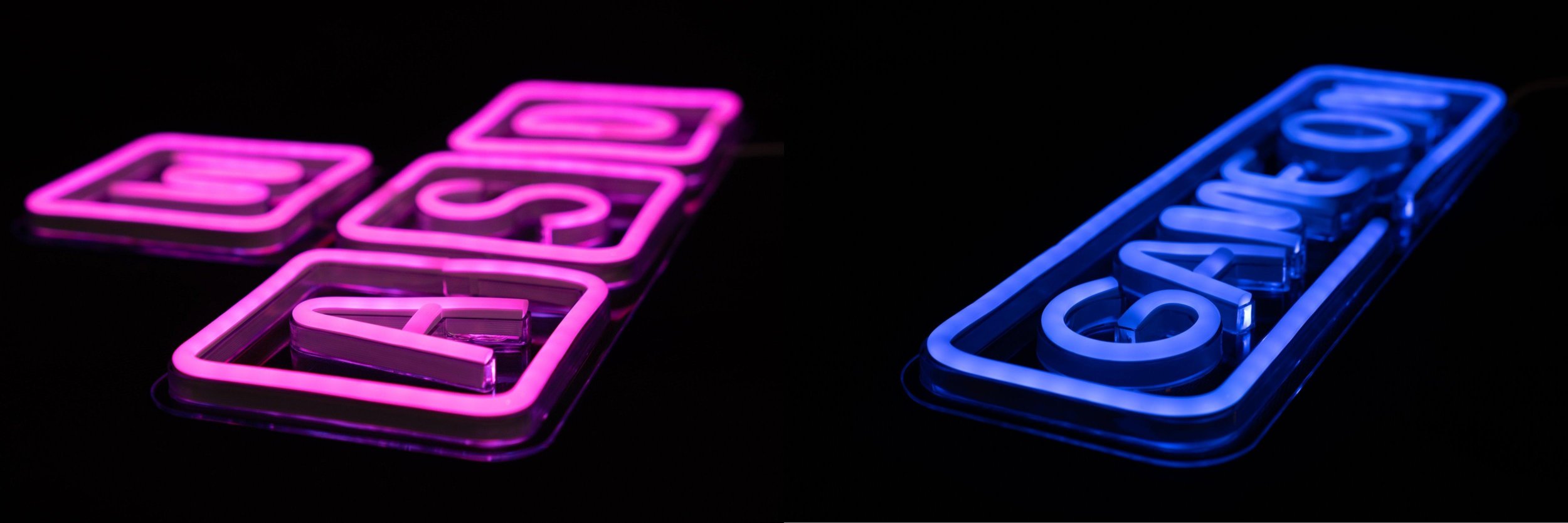 Dekor murali LED PREYON Wall Neon WASD dhe GAME ON, USB, akrilik, shumëngjyrëshe