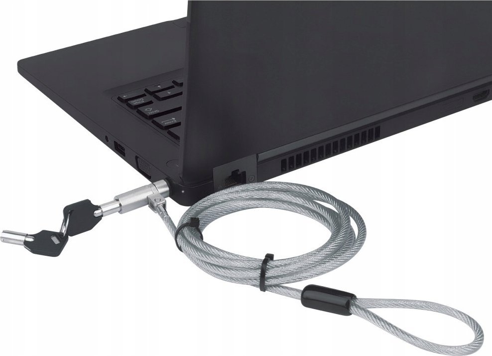 Kabllo sigurie për notebook Techly Wedge Lock, 1.8m, me çelës, argjendtë