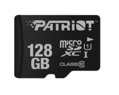 Kartë memorie Patriot LX Series, MicroSDHC, 128GB, U1, e zezë