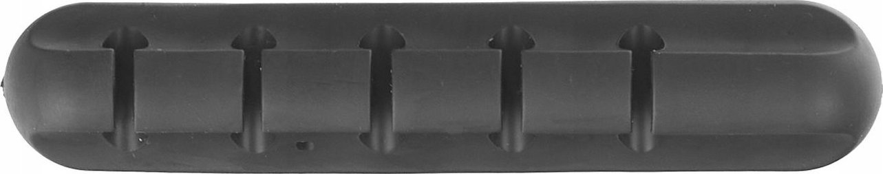 Organizues kabllosh pa markë, 5 vende, silikoni, ngjitës, i zi