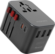 Adapter udhëtimi ProMate TripMate 36W, 5 porta USB, Power Delivery Quick Charge, i zi