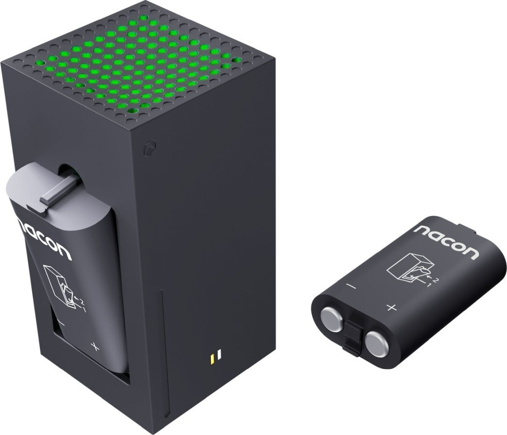 Stacion karikimi Nacon për Xbox, 2 kontrollorë, bateri 1400mAh, i zi