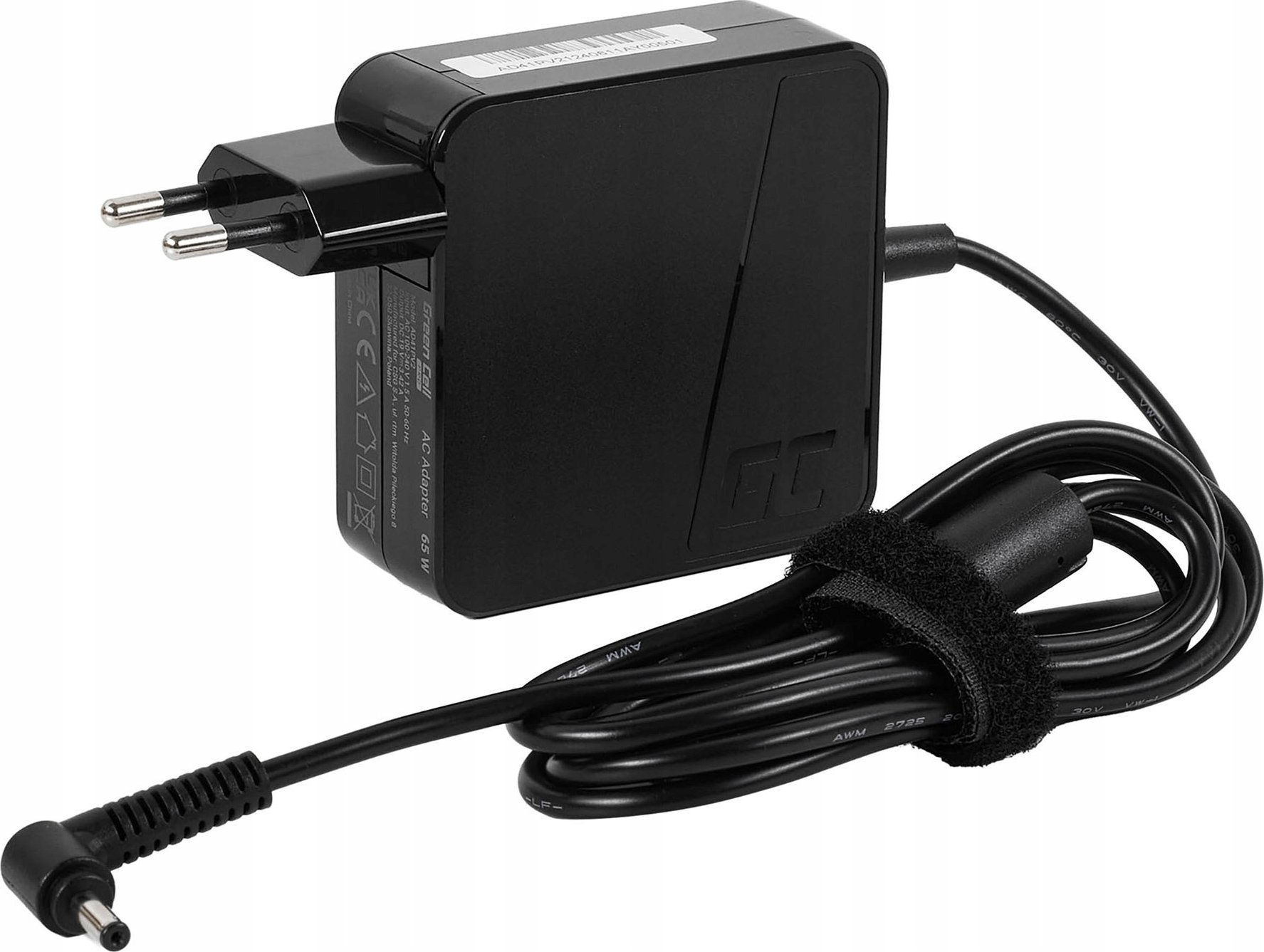 Karikues laptopi Green Cell AD41PV2, 65W, për brendshme, i zi