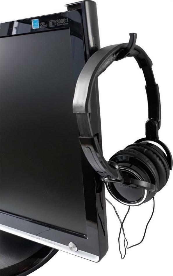 Држач за слушалки Techly, пластика, Црна