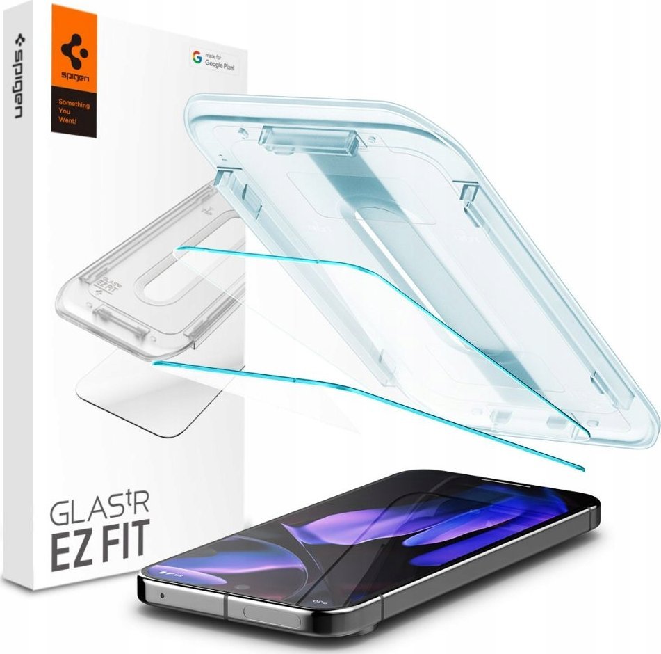 Xham mbrojtës Spigen Glass TR EZ Fit për Google Pixel 9 Pro XL, 2 copë, xhami i temperuar, transparent