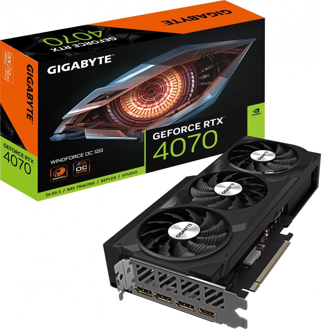Kartelë grafike Gigabyte GeForce RTX 4070 WindForce OC, 12GB