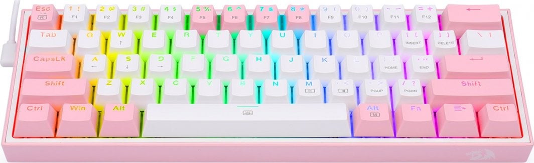 Механичка тастатура Redragon K617 Fizz, 61 тастер, RGB, розова
