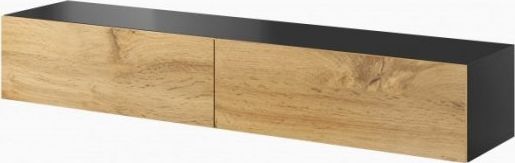 Komodë TV Cama Meble Vigo 180, 180x40x30 cm, e zezë dru lisi