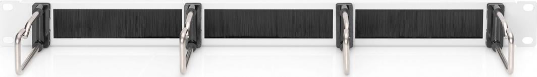 Organizues kabllosh Digitus DN-97668, panel brush me bracketa, metalik, gri e zezë