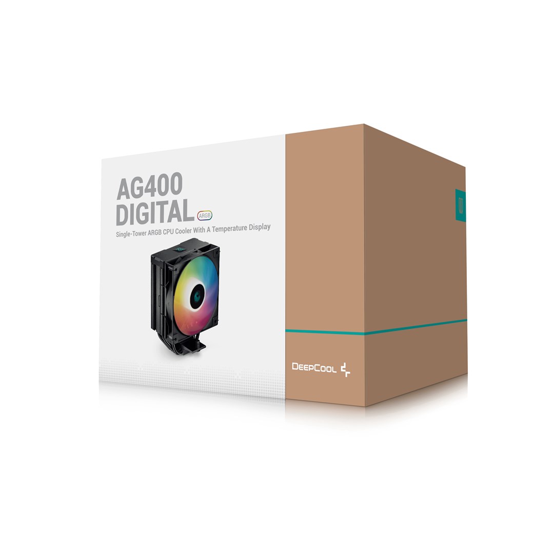 Ftobës për procesor DeepCool AG400 Digital BK ARGB, 12 cm