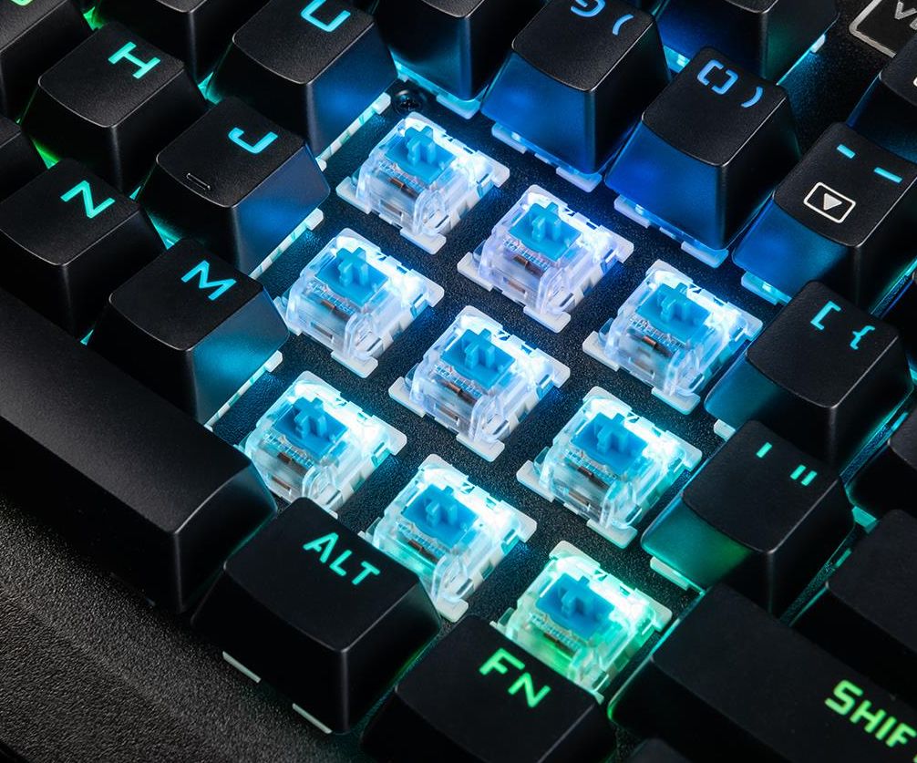 Tastierë Modecom Volcano Hammer, mekanike Outemu Blue, RGB, gjermane