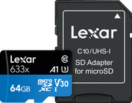 Kartë memorie Lexar 633x MicroSDXC 64 GB UHS-I / U3 U3 A1 V30 (LSDMI64GBB633A)