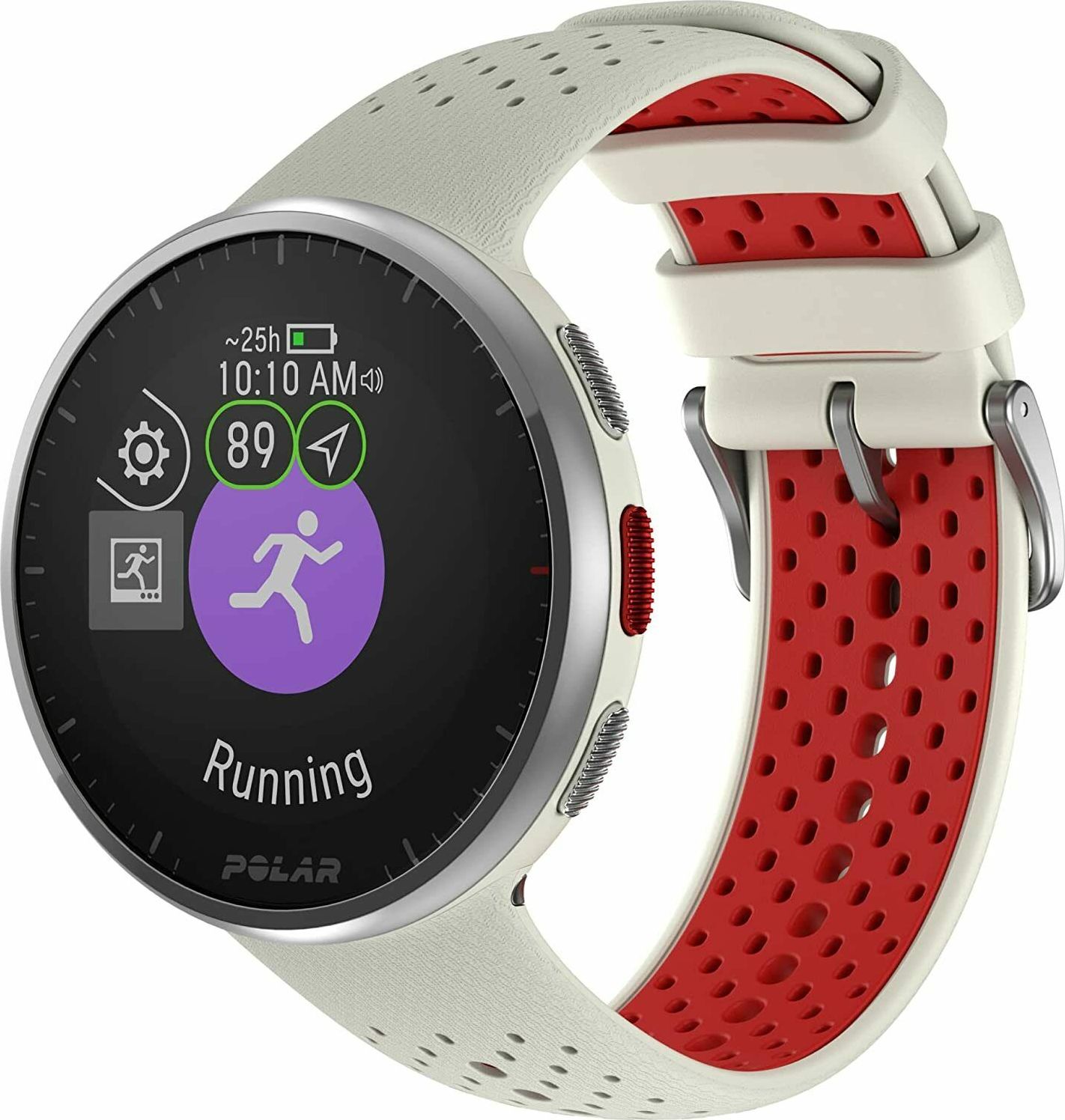 Orë sportive Polar Pacer Pro S/L, GPS, ekran MIP, e bardhë e kuqe