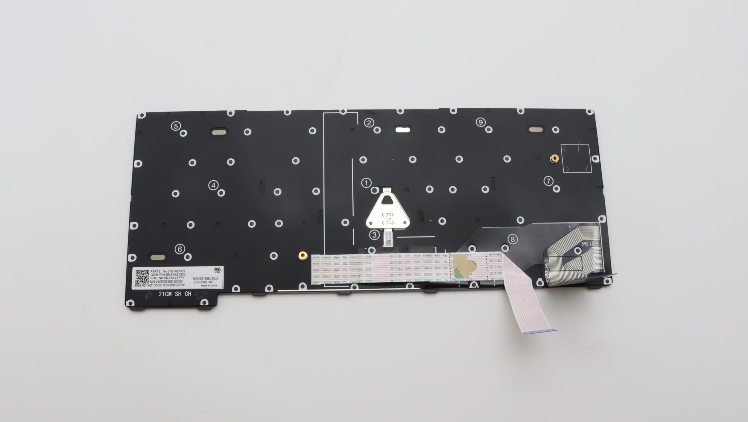 Tastierë laptopi Lenovo 5N21A21855, pjesë zëvendësuese, e zezë