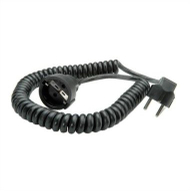 Продолжувач спирален Bachmann H05VV-F, 4m, CEE 7/7 CEE 7/3, црна