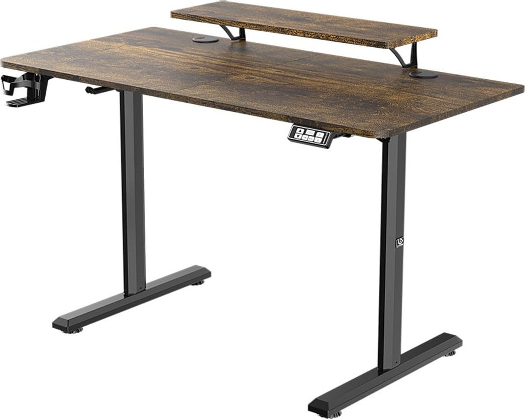 Tavolinë gaming Ultradesk Highlander, rregullim elektrik lartësie, 120 cm, kafe