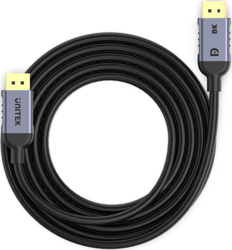 Kabllo DisplayPort UNITEK C1628GY01, 5m, 8K, e zezë gri