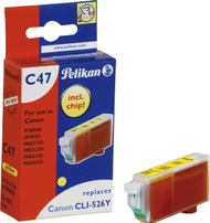 Katridha boje Pelikan C47, zëvendësuese për Canon CLI-526Y, 9ml, e verdhë