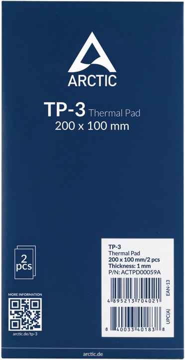Pad termik Arctic TP-3, 200x100x1mm, 2 copë