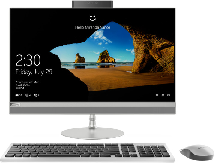 Копмјутер Lenovo IdeaCentre 520-22IKU, Intel Core i3-7020U, 21.5", 4GB RAM, 256GB SSD, Intel HD Graphics, сребрена боја