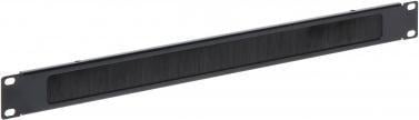 Панел за кабинети рек ДЕЛТА A19-PK, 19\", со четки за кабли, црн