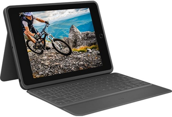 Mbrojtëse Logitech Rugged me tastierë për Apple iPad (gjenerata 7-të, 8-të), US, e zezë