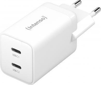 Полнач за ѕид Intenso Power Adapter 7804012, 2x USB C, GaN, бел