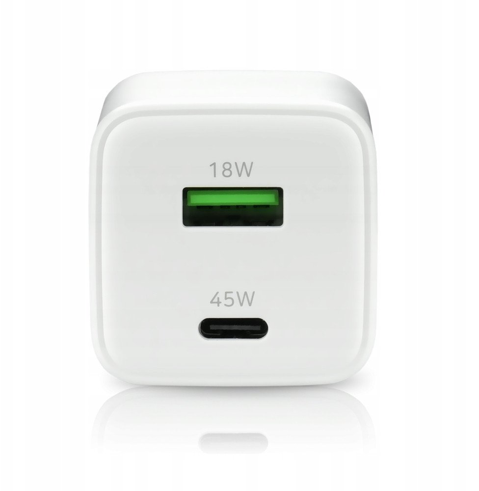 Полнач за ѕид everActive SC-450Q, GaN, 45W, 1x USB 1x USB C, бел