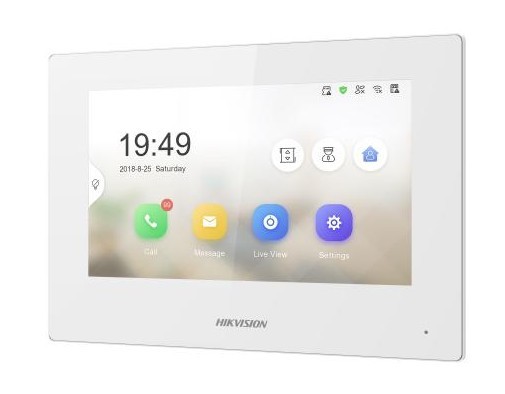 Monitor interfonik Hikvision DS-KH6320-LE1, 7", IP TCP/IP, PoE, i bardhë