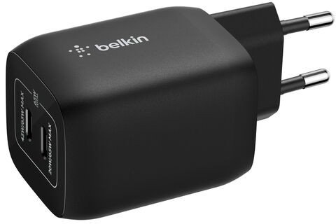 Ѕиден полнач Belkin ENA007KQBK, 2x USB-C, брзо полнење, црн