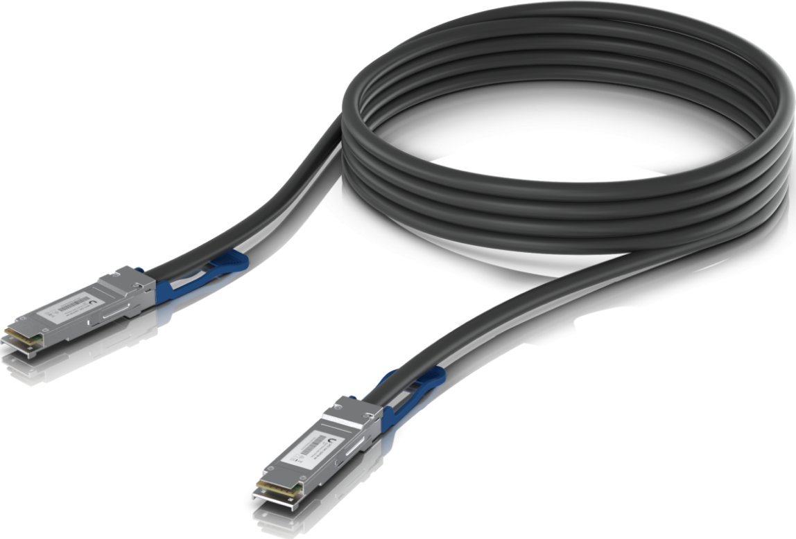 Kabllo DAC Ubiquiti UACC-DAC-QSFP28-3M, 100Gbps, 3m, e zezë