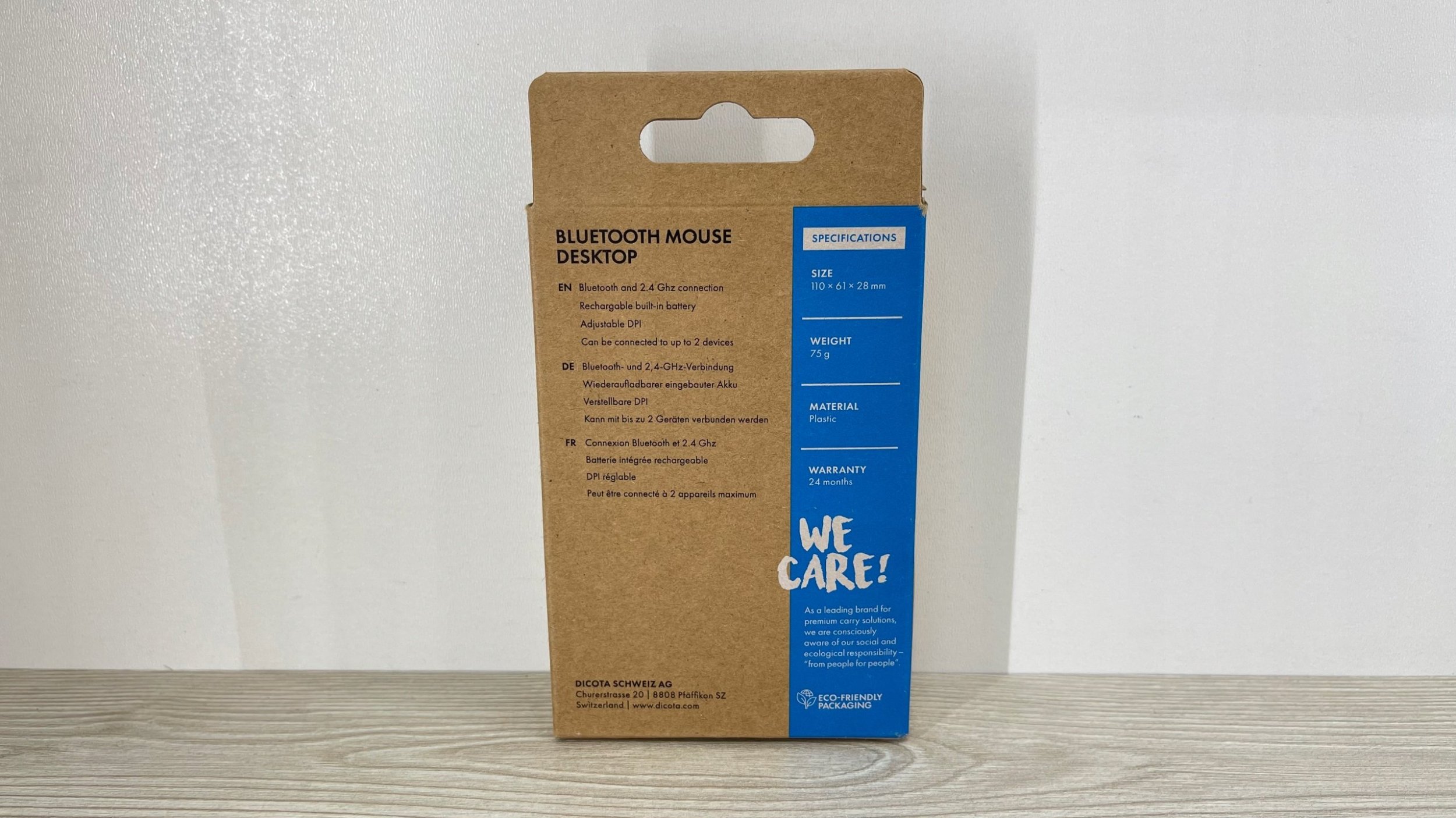 Mouse wireless DICOTA D32045, RF dhe Bluetooth, 1600 DPI, gri