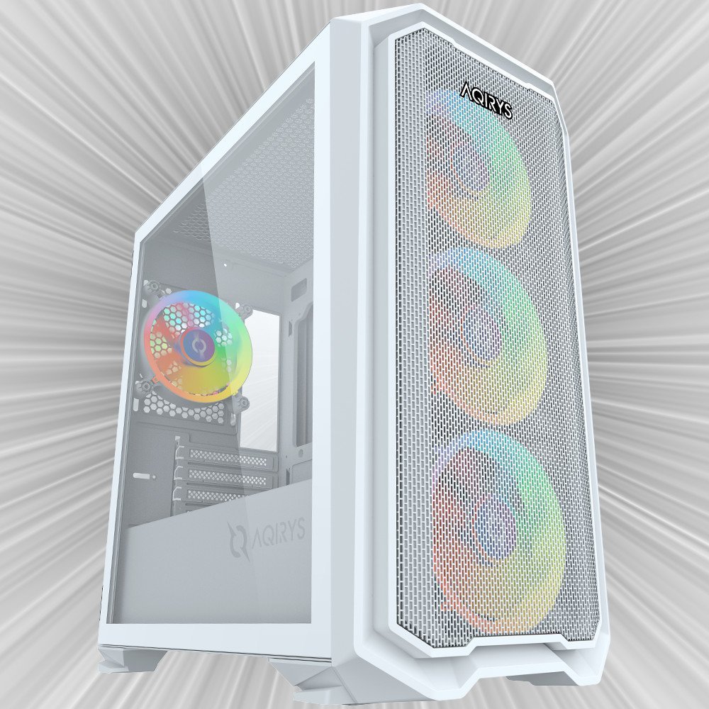 Куќиште PC AQIRYS Wezen ARGB, Mini Tower mATX, калено стакло, бела боја