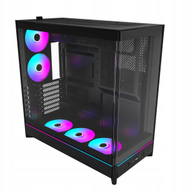 Куќиште PC MONTECH HS02 Pro, ATX Mid Tower, 5x ARGB PWM вентилатори, црно