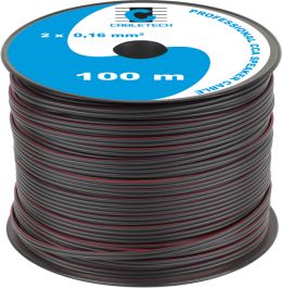 Кабел за звучници Cabletech CCA, 2 x 0.16 mm, 100 m, црн