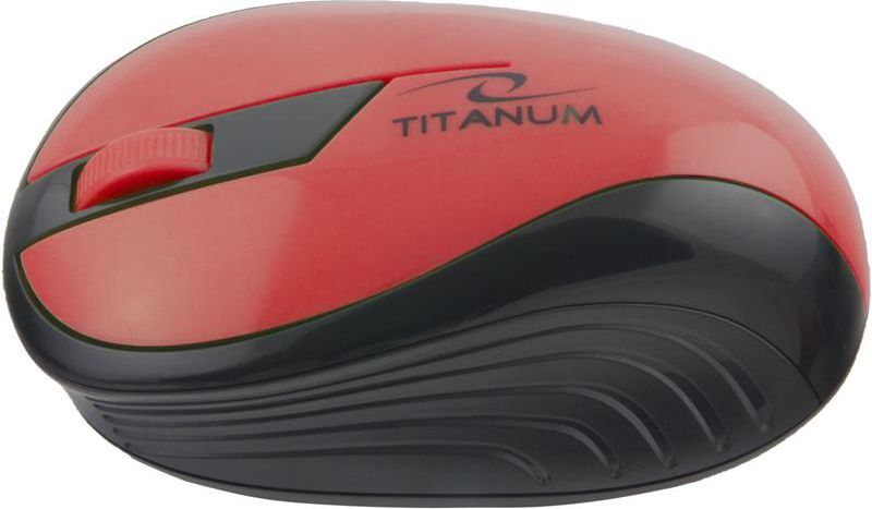 Maus Titanum TM114R, USB, 3 butona, 1000DPI, wireless, i kuq / zi