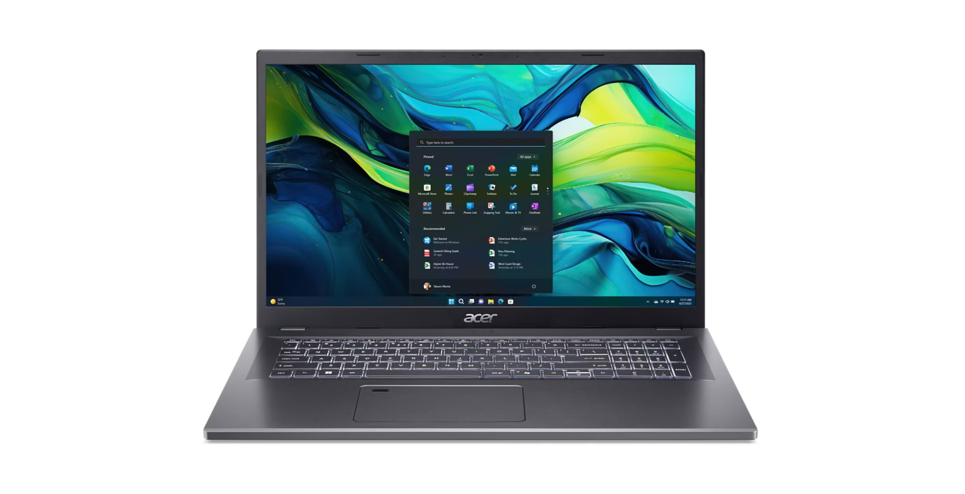 Laptop ACER NTB Aspire 17 (A17-51M-554C), 17.3", FHD, Intel Core i5-120U, 16GB RAM, 1TB SSD, Intel Graphics, i hirtë