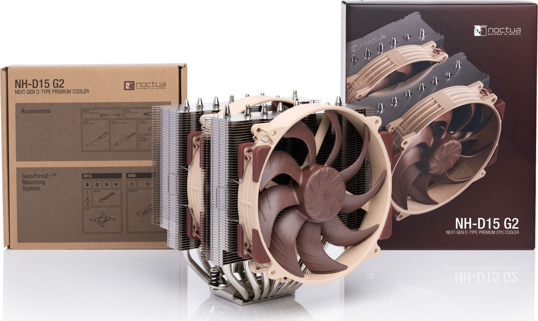 Ладилник за процесор Noctua NH-D15 G2 Standard, двојна кула, 140mm PWM, кафеава