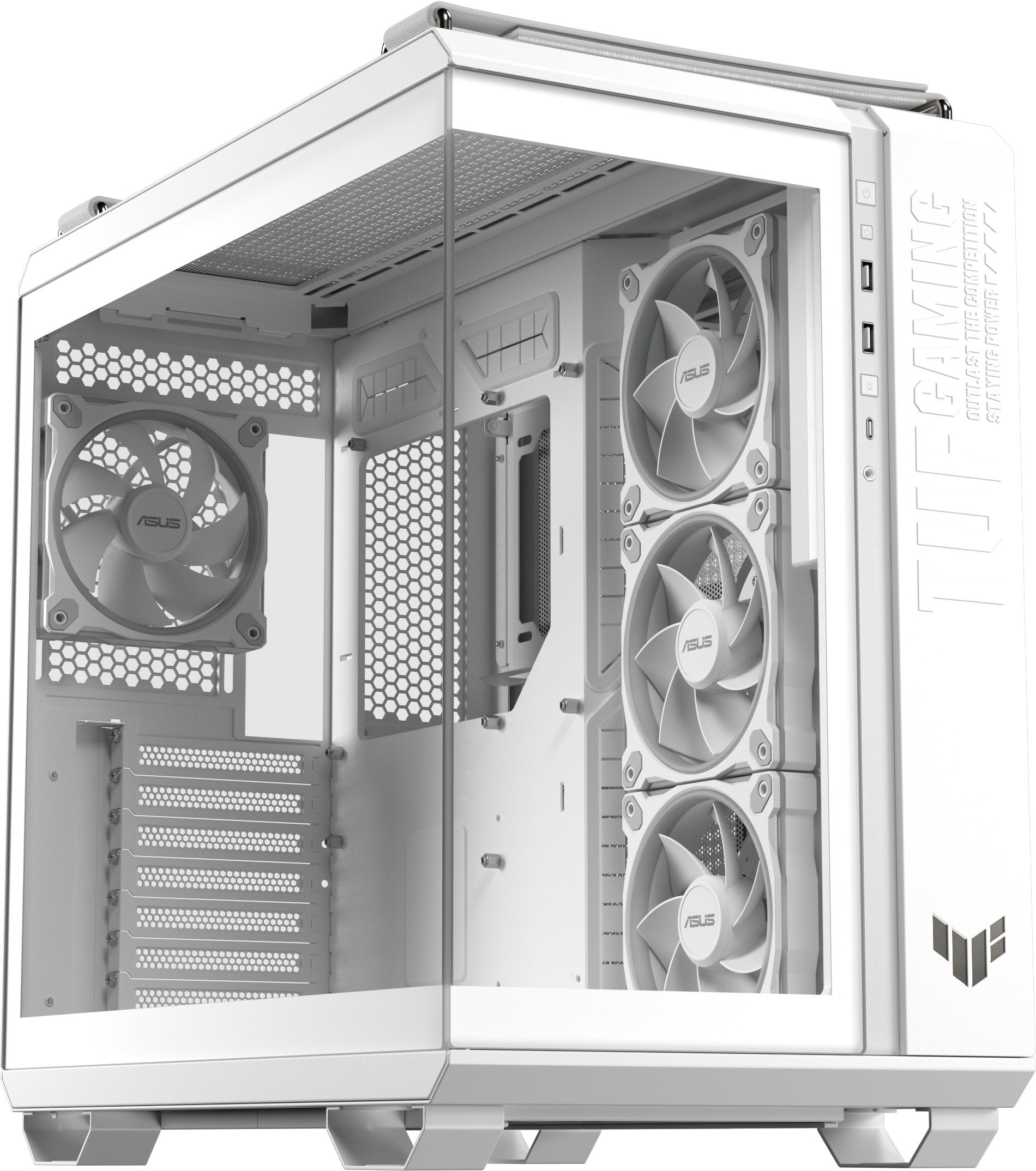 Kasa PC ASUS TUF Gaming GT502 Horizon TG ARGB, MIDI Tower, me xham të temperuar, e bardhë