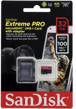 Kartelë memorie SanDisk Extreme Pro MicroSDHC, 32GB, Klasa 10 UHS-I /U3 A1 V30