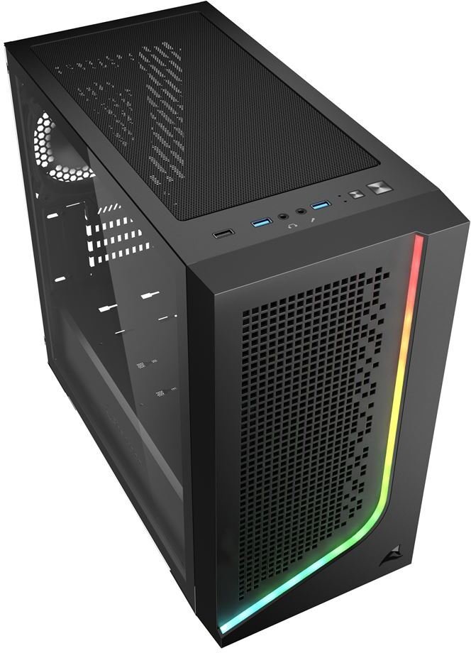 Kuti kompjuterike Sharkoon J1000 ARGB, Micro ATX, xham i temperuar, e zezë