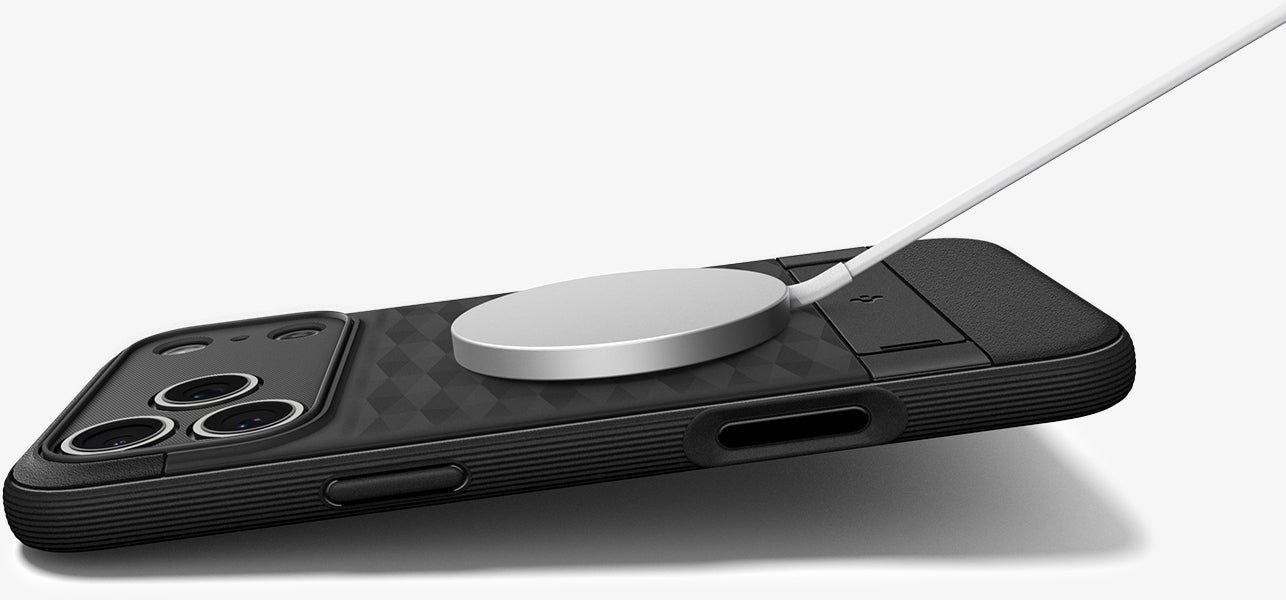 Mbrojtëse telefoni Spigen Parallax S MagSafe për iPhone 17 Pro Max, kompatibile me karikim wireless, e zezë mat