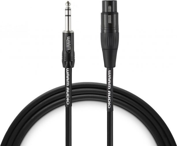 Kabllo audio Warm Audio Pro Series 2020s, XLR femër në 1/4" TRS mashkull, e zezë