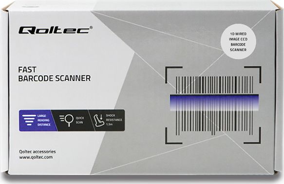 Lexues barkodi Qoltec Wired 1D 50866, me kabllo, 1D