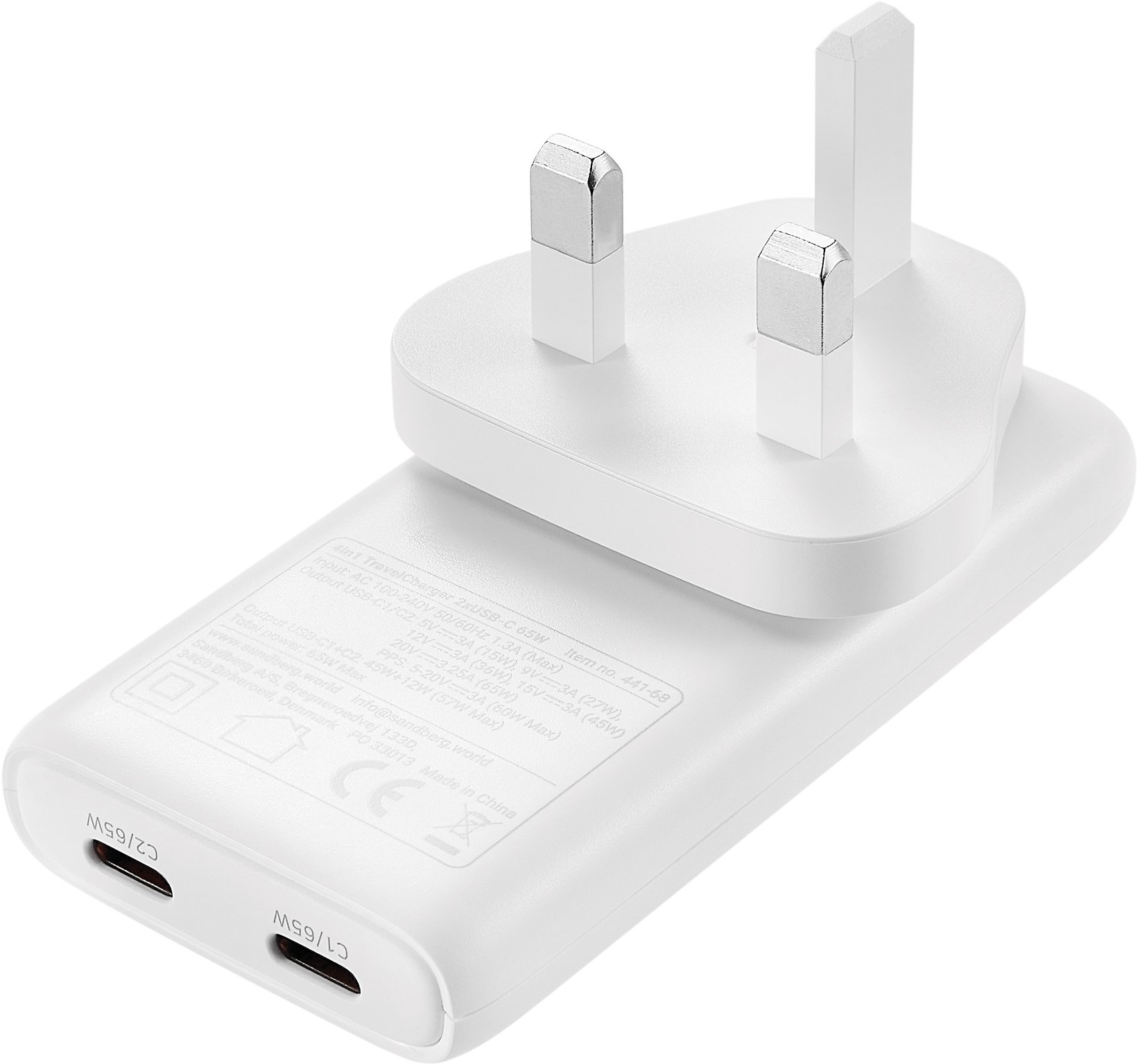 Karikues udhëtimi Sandberg 4in1 Travelcharger, 2x USB C, 65W