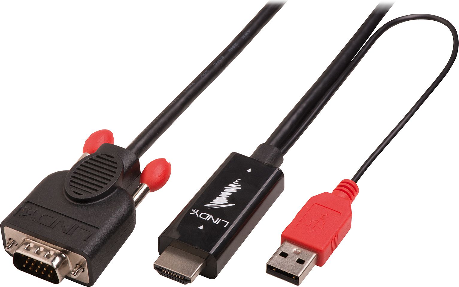 LINDY HDMI во VGA адаптерски кабел, 2 m