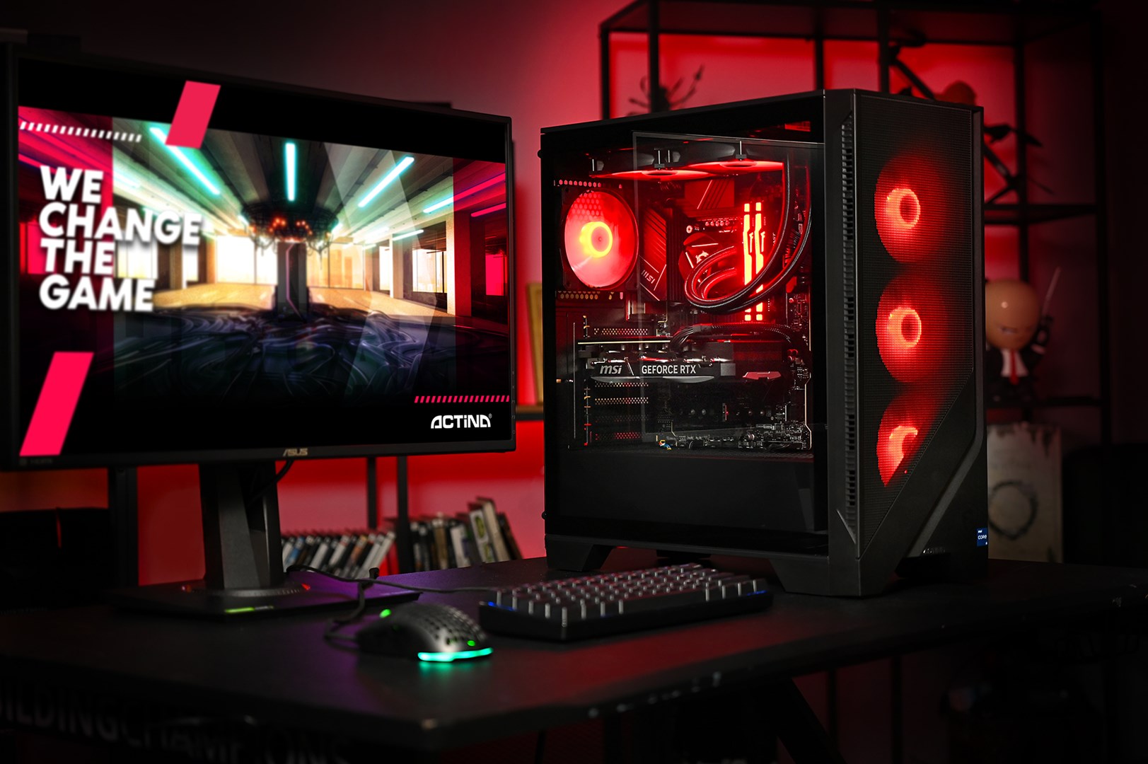 Компјутер Actina, Intel Core i7-13700KF, 32GB DDR4, 1TB SSD, RTX 4060, црн