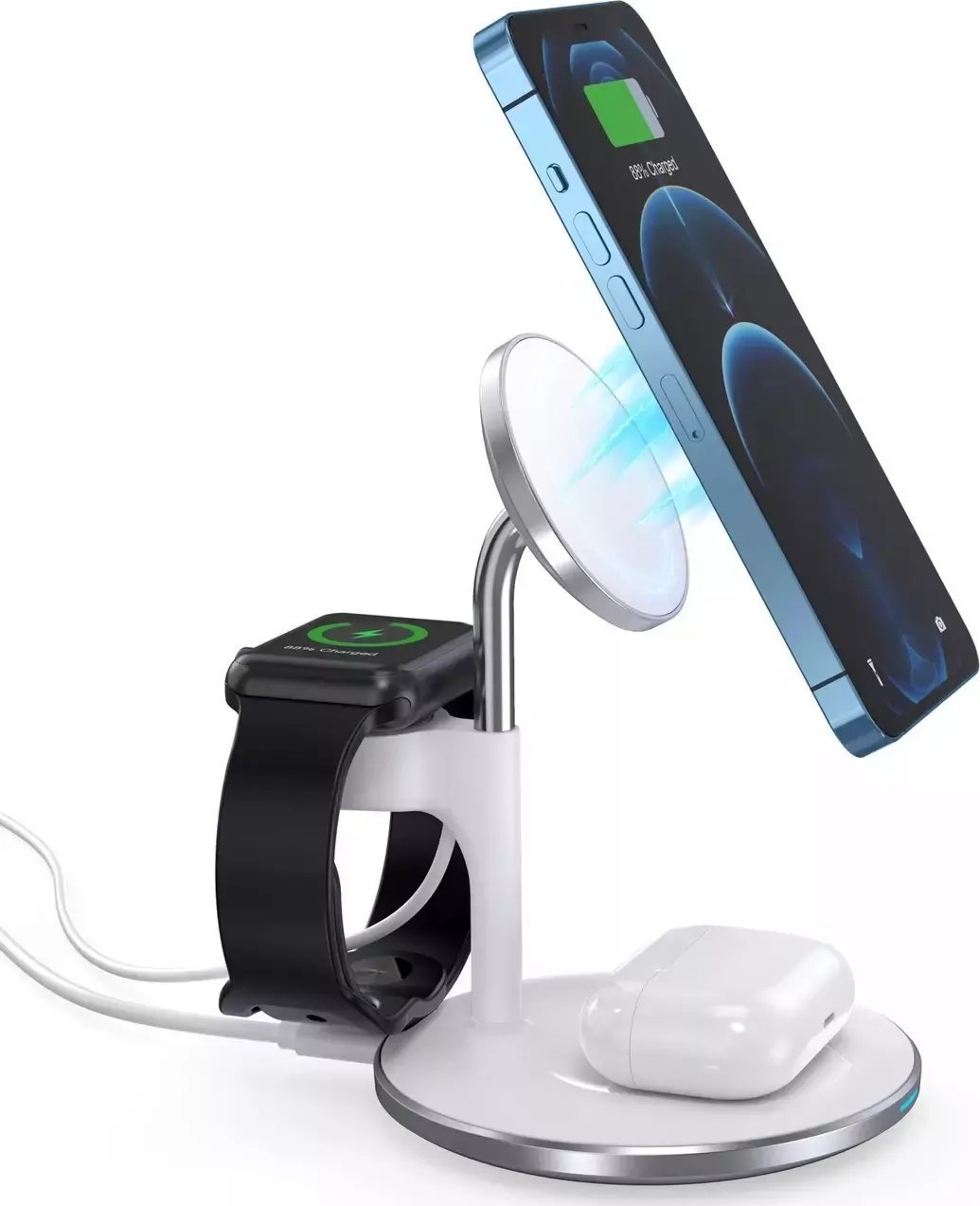 Mbajtëse telefoni X05, karikim wireless Qi 15W, për grilën e ajrit, e zezë